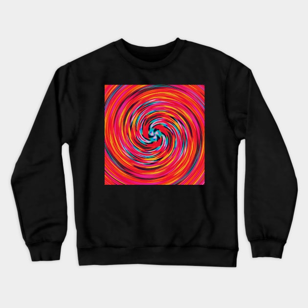 Swirl of Colorful Retro ZigZag Pattern Crewneck Sweatshirt by Peaceful Space AS